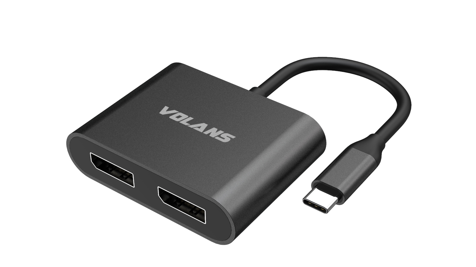 VOLANS VL-UC2DP Aluminium 8K USB-C to Dual DisplayPort Adapter MST Dual Monitor - Volans
